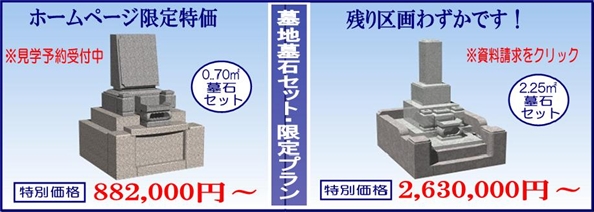 ホームページ限定墓石セット